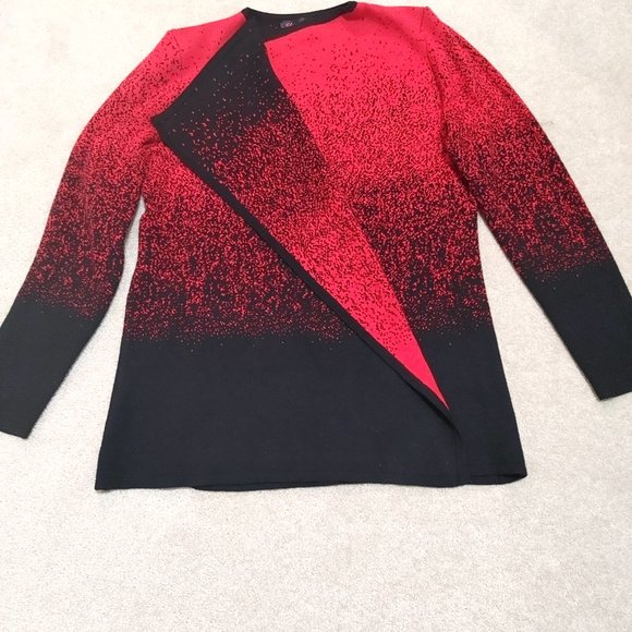 Elena Wang, Women's Size Medium Sweater, Black & Red - Picture 2 of 3